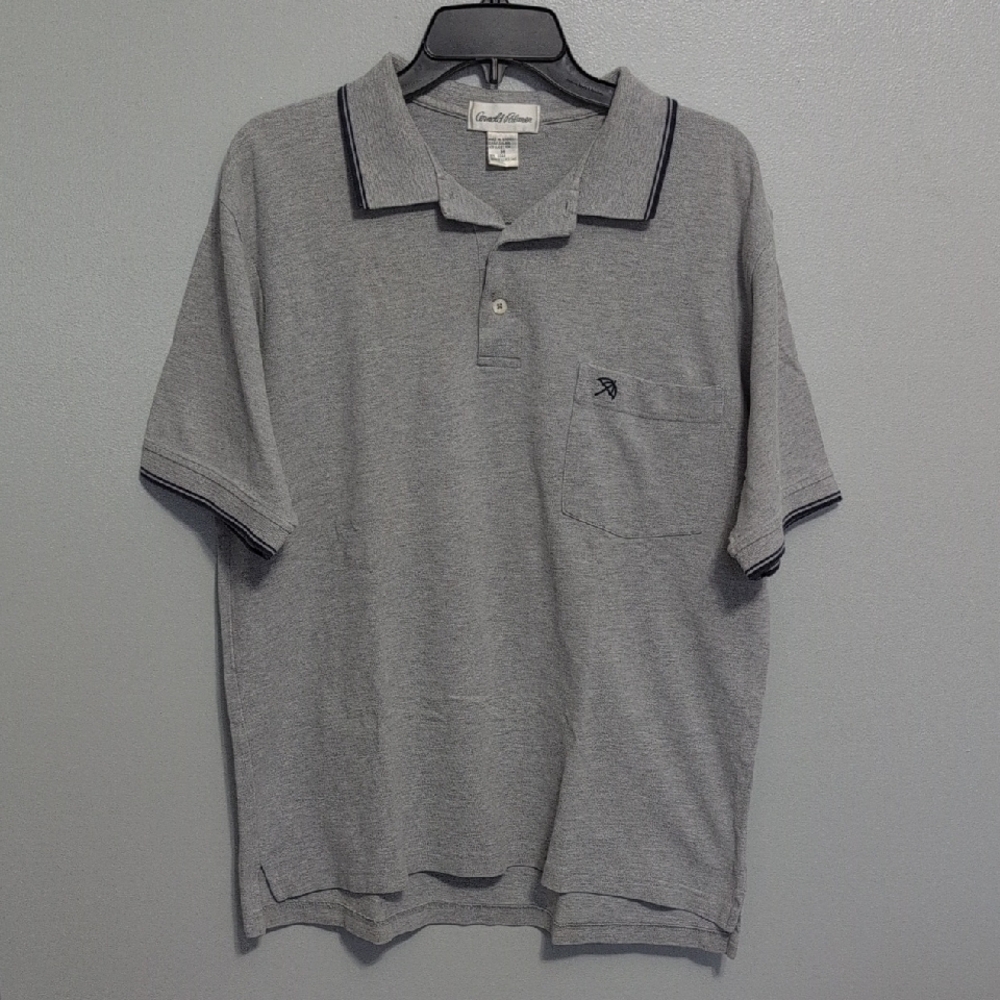 SPRING Arnold Palmer Gray Polo Shirt with Classic Collar Short Sleeves Medium